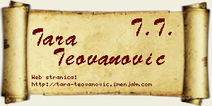 Tara Teovanović vizit kartica